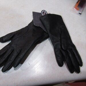 NWT Touchpoint Smart leather black  Gloves Cashmere lined new S